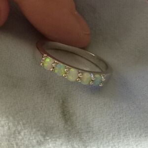 Elegant Silver Opal Ring